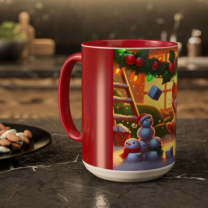 Naughty or Nice Kitten Christmas Colorful Mugs (11oz, 15oz)