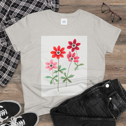 Women's Anemone Print Midweight Cotton Tee