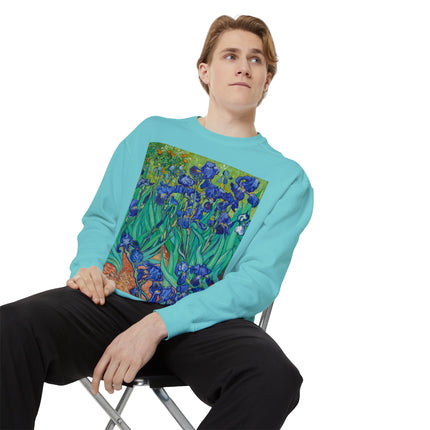 Irises by Vincent Van Gogh Unisex Garment-Dyed Sweatshirt