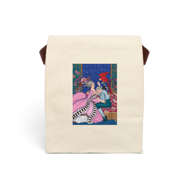 The Jealous Parrot by George Barbier Canvas Lunch Bag With Strap