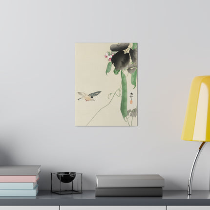 Bird at Flowering Bean Plant by Ohara Koson – Art of Nature
