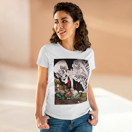 Mitsukuni Defying the Skeleton Spectre by Utagawa Kuniyoshi Women's Midweight Cotton Tee