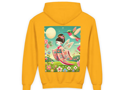 Geisha Fairy and the Hummingbird Blossom Youth Heavy Blend Hooded Sweatshirt