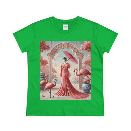 Petals, Porcelain, and Flamingos Cotton Tee