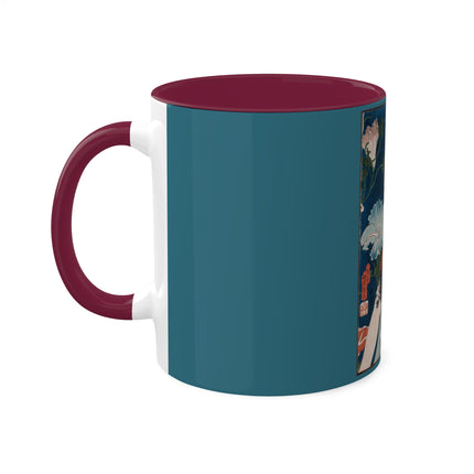 Modern Gallants with Morning Glories by Tsukioka Yoshitoshi Colorful Mugs, 11oz