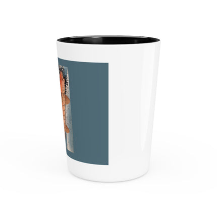 Carp Swimming up a Waterfall by Yashima Gakutei Ceramic Shot Glass