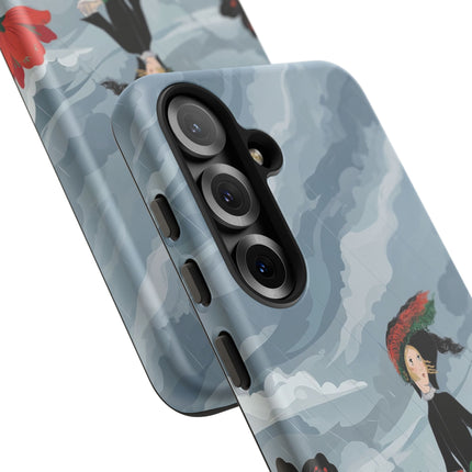 🌧️🌺 The Stormy Flower Walk Phone Case – Art Deco Floral Fashion