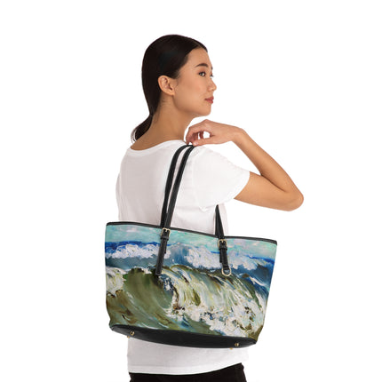 The Wave by Karl Hagemeister PU Leather Shoulder Bag