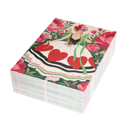❤️🌸 The Heart Garden Postcards With Envelopes – Art Deco Floral Romance