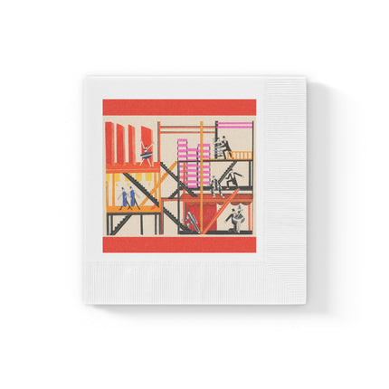 Maquettes de Théatre 4 by Alexandra Exter White Coined Napkins