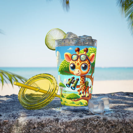 Giraffe Lookout Sunsplash Tumbler with Straw, 16oz