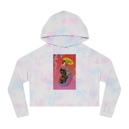 Enchanting Geisha Cropped Hooded Sweatshirt