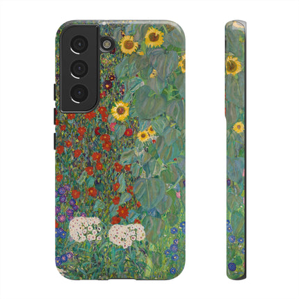 Farm Garden with Sunflowers by Gustav Klimt Phone Cases