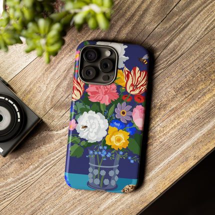 Midnight Floral Bouquet Phone Case – Vibrant Blooms & Enchanted Garden