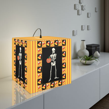 Candy Corn Skeleton Light Cube Lamp