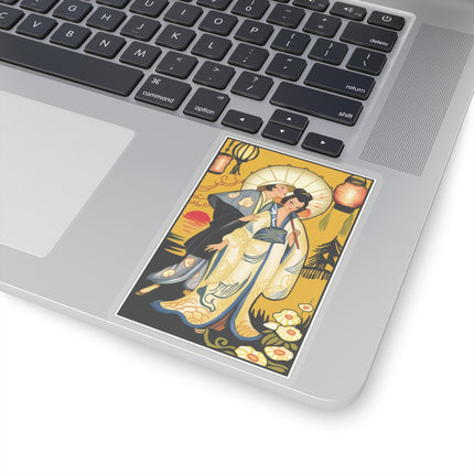 Golden Embrace Kiss-Cut Stickers (4 Sizes)