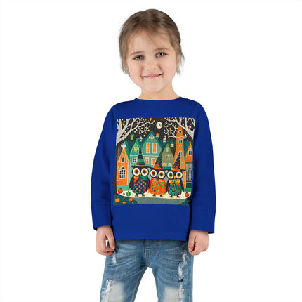 Night of the Trick-or-Treating Owlets Toddler Long Sleeve Tee