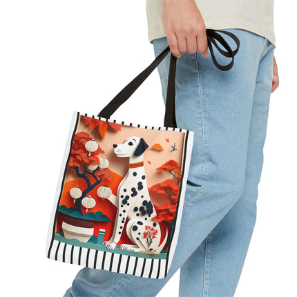 Dalmatian at an Autumn Bonsai Exhibition Tote Bag (AOP)