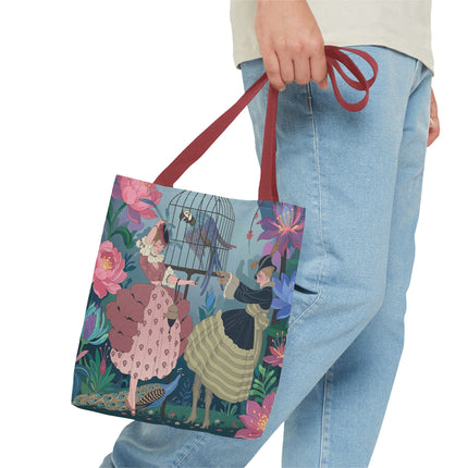 🦜🌸 The Ladies Of The Enchanted Aviary Tote Bag – Art Deco Floral Fantasy