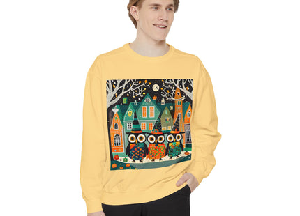 Night of the Trick-or-Treating Owlets Unisex Garment-Dyed Sweatshirt