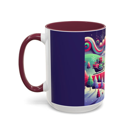 Festive Reindeer Flight Colorful Mugs (11oz, 15oz)