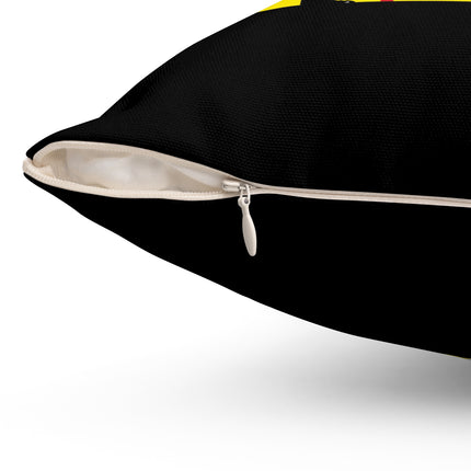 A Moment of Elegance: A Passionate Embrace Amidst Golden Splendor Spun Polyester Square Pillow