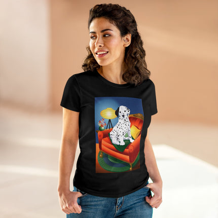 A Dalmatian's Cozy Corner Women's Midweight Cotton Tee