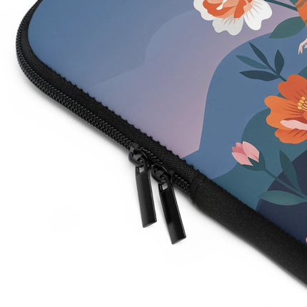 🌺🎭 The Lady Of The Grand Floral Masquerade Laptop Sleeve – Art Deco Garden Elegance