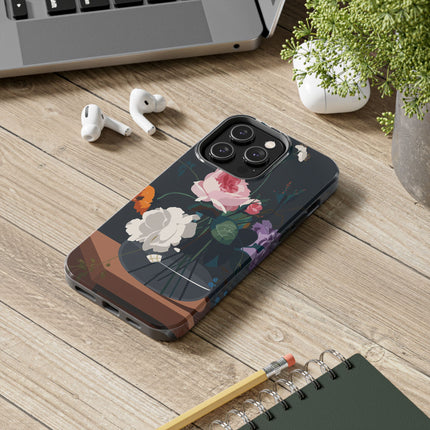 🌹🖤 The Midnight Rose Garden Phone Case – Art Deco Floral Elegance