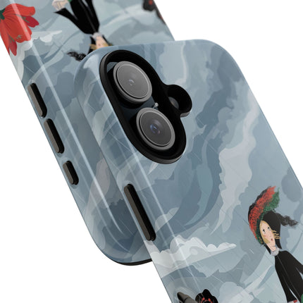 🌧️🌺 The Stormy Flower Walk Phone Case – Art Deco Floral Fashion