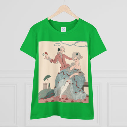 🌹🎀 The Rose Garden Courtship Cotton Tee – Art Deco Romantic Fashion