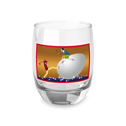 Crack-Up Comedy: The Great Egg Duel Whiskey Glass