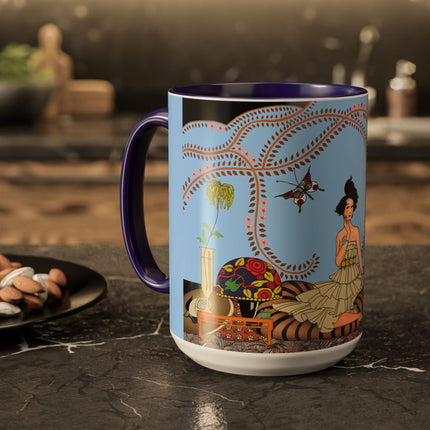 Minuit … ou l’appartement à la mode by George Barbier Colorful Mugs (11oz, 15oz)