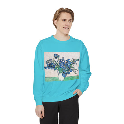 Irises by Vincent Van Gogh Unisex Garment-Dyed Sweatshirt