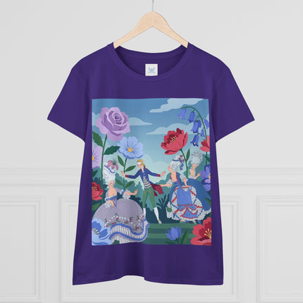 🎭🌸 The Garden Masquerade Cotton Tee – Art Deco Fashion Illustration