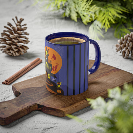 Halloween Night at the Haunted House Colorful Mugs, 11oz