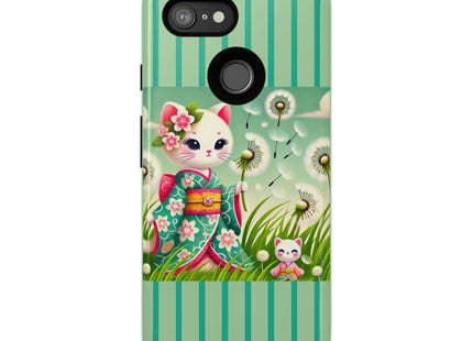 Geisha Kitten and the Dandelion Phone Cases