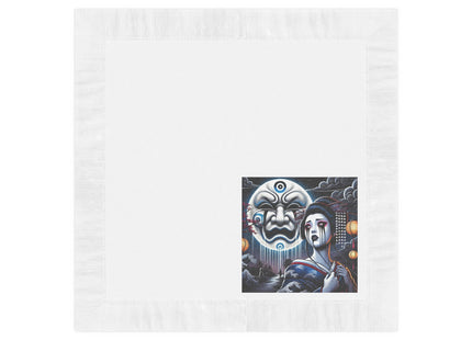 Geisha’s Black Ink Tears White Coined Napkins