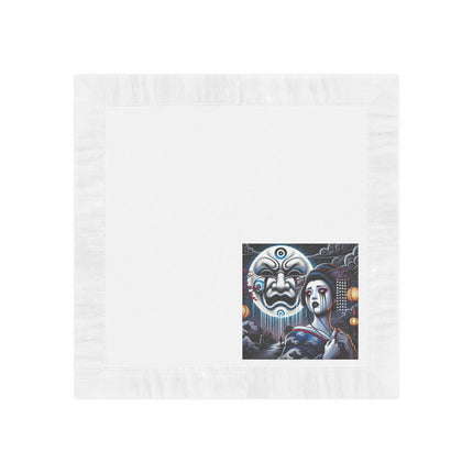 Geisha’s Black Ink Tears White Coined Napkins