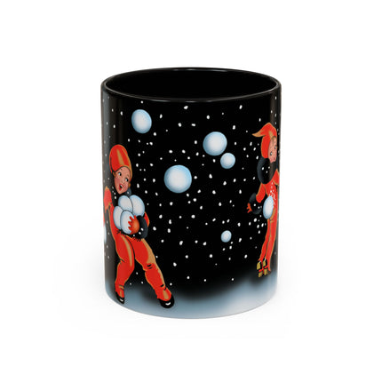 A Festive Snowball Toss Colorful Mugs (11oz, 15oz)