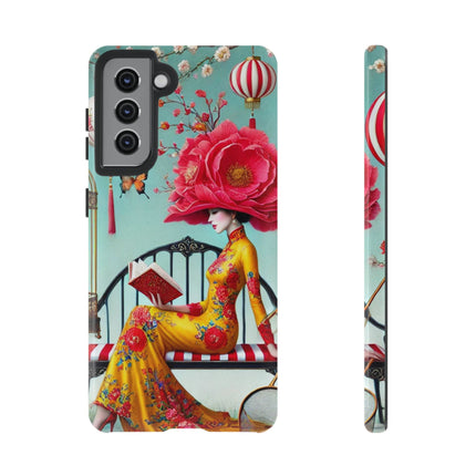 Reading In A Painted Garden Phone Cases
