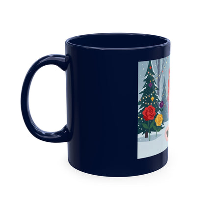 🏮🎄 The Winter Lantern Celebration Ceramic Mug – Art Deco Asian Christmas Elegance