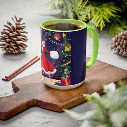 🎄❄️ The Christmas Snowball Dance Colorful Mug – Whimsical Holiday Fashion Fantasy