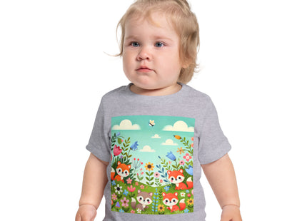 Fox Cubs in Bloom Baby Short Sleeve T-Shirt