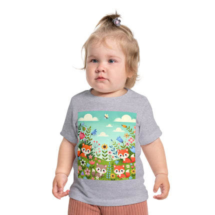 Fox Cubs in Bloom Baby T-Shirt – Springtime Joy & Playful Friendship