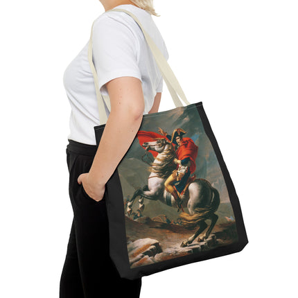 Napoleon Crossing the Alps by Jacques-Louis David Tote Bag (AOP)