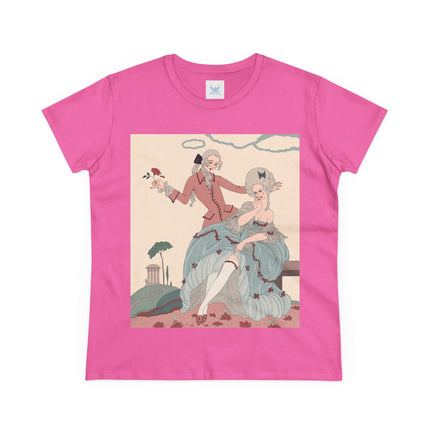 🌹🎀 The Rose Garden Courtship Cotton Tee – Art Deco Romantic Fashion