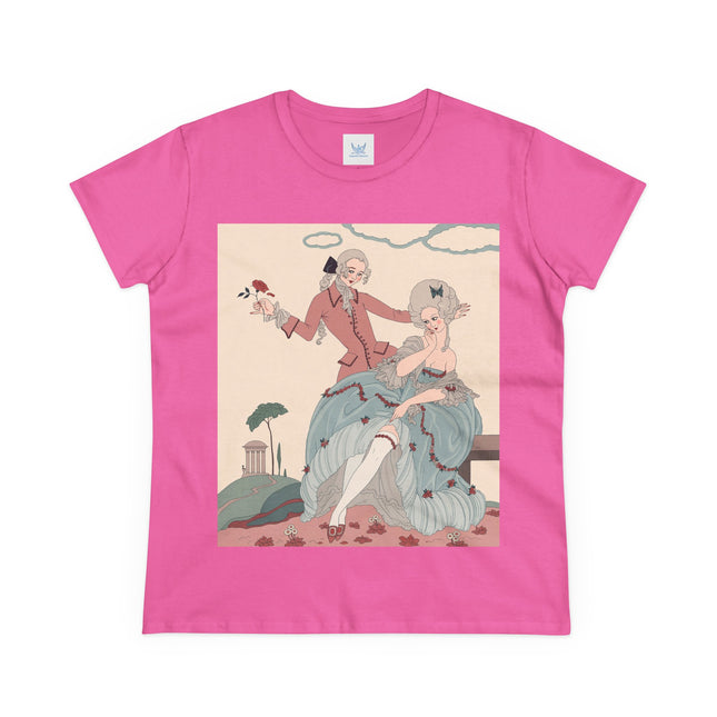 🌹🎀 The Rose Garden Courtship Cotton Tee – Art Deco Romantic Fashion