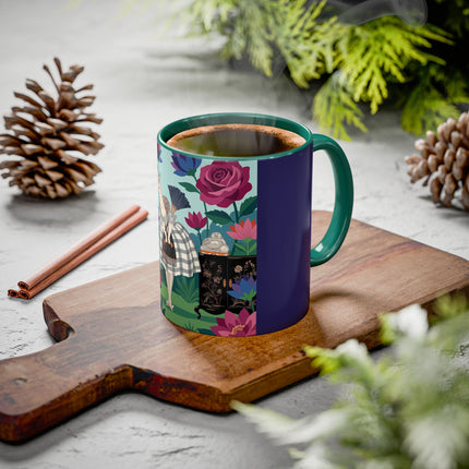 The Lady Of The Lotus Garden Colorful Mugs – Art Deco Botanical Elegance