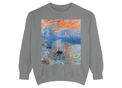 Sunrise by Claude Monet Unisex Garment-Dyed Sweatshirt